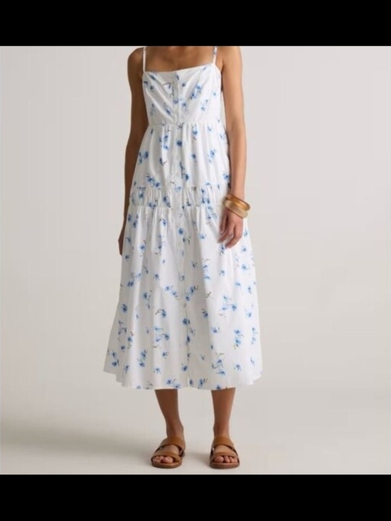 Quince Dresses & Skirts - Quince 100% Organic Cotton Spaghetti Strap Maxi Dress Romantic Stems Medium